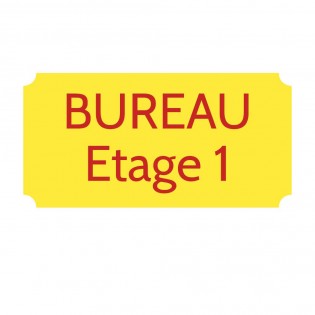 Plaque de porte gravée sur 1 à 2 lignes couleur Jaune lettres rouges - Rectangle classique 125 x 250 mm