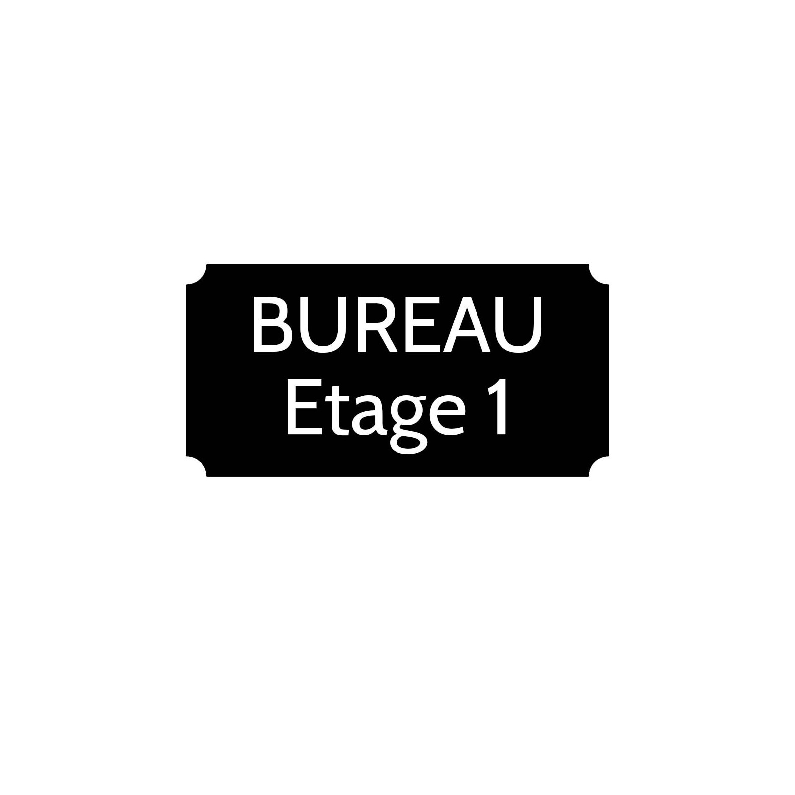 Plaque de porte gravée sur 1 à 2 lignes couleur noire lettres blanches - Rectangle classique 125 x 250 mm
