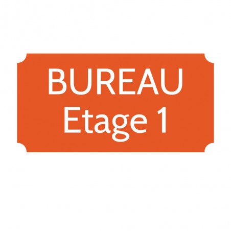 Plaque de porte gravée sur 1 à 2 lignes couleur orange lettres blanches - Rectangle classique 125 x 250 mm