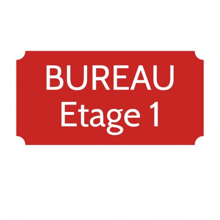 Plaque de porte gravée sur 1 à 2 lignes couleur rouge lettres blanches - Rectangle classique 125 x 250 mm