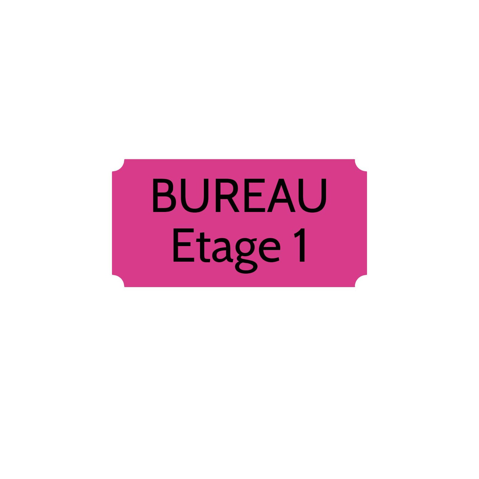 Plaque de porte gravée sur 1 à 2 lignes couleur rose lettres noires - Rectangle classique 125 x 250 mm