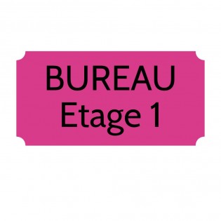 Plaque de porte gravée sur 1 à 2 lignes couleur rose lettres noires - Rectangle classique 125 x 250 mm