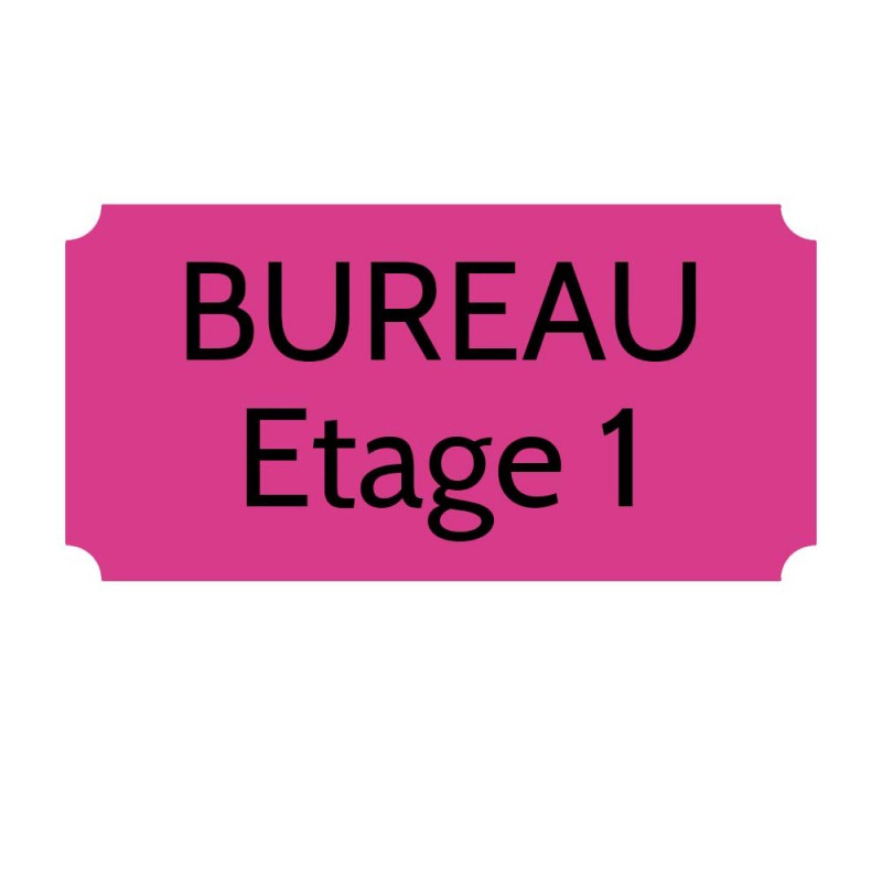 Plaque de porte gravée sur 1 à 2 lignes couleur rose lettres noires - Rectangle classique 125 x 250 mm