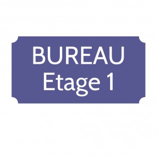 Plaque de porte gravée sur 1 à 2 lignes couleur violette lettres blanches - Rectangle classique 125 x 250 mm