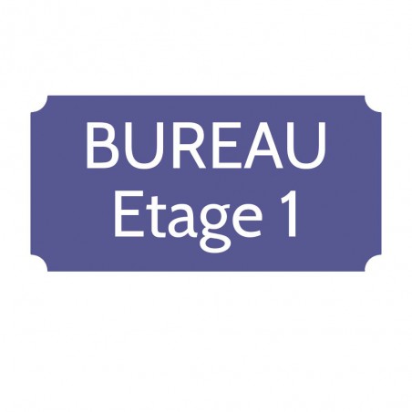 Plaque de porte gravée sur 1 à 2 lignes couleur violette lettres blanches - Rectangle classique 125 x 250 mm