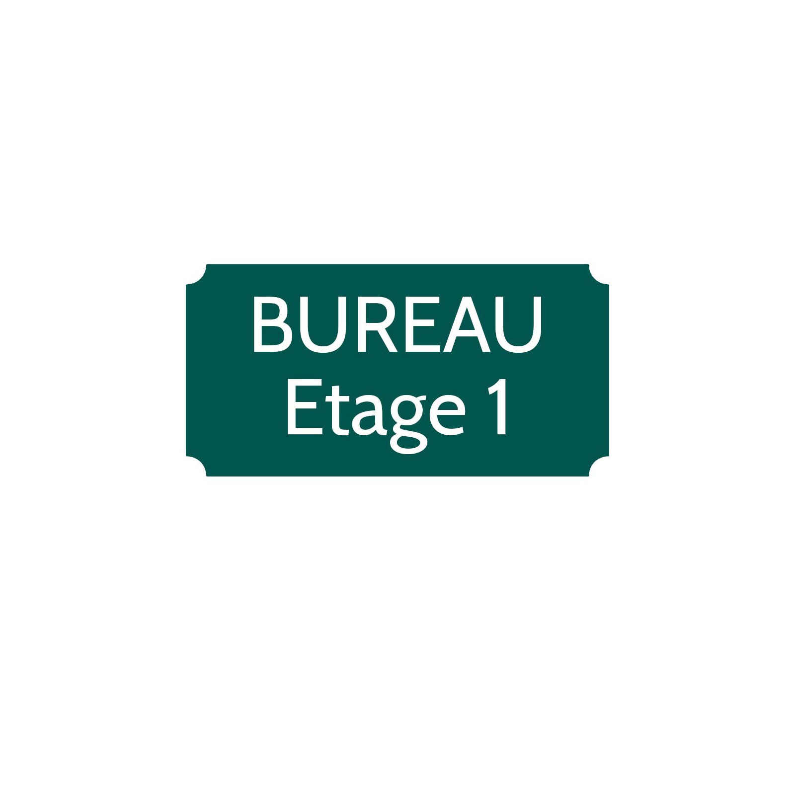 Plaque de porte gravée sur 1 à 2 lignes couleur vert foncé lettres blanches - Rectangle classique 125 x 250 mm