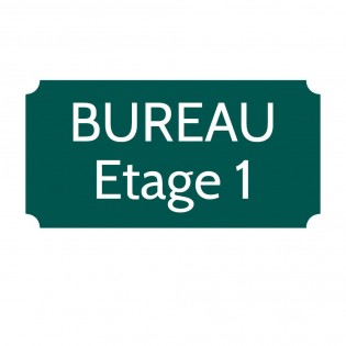 Plaque de porte gravée sur 1 à 2 lignes couleur vert foncé lettres blanches - Rectangle classique 125 x 250 mm