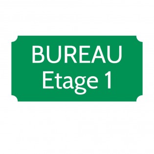 Plaque de porte gravée sur 1 à 2 lignes couleur vert clair lettres blanches - Rectangle classique 125 x 250 mm