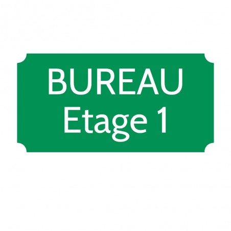 Plaque de porte gravée sur 1 à 2 lignes couleur vert clair lettres blanches - Rectangle classique 125 x 250 mm