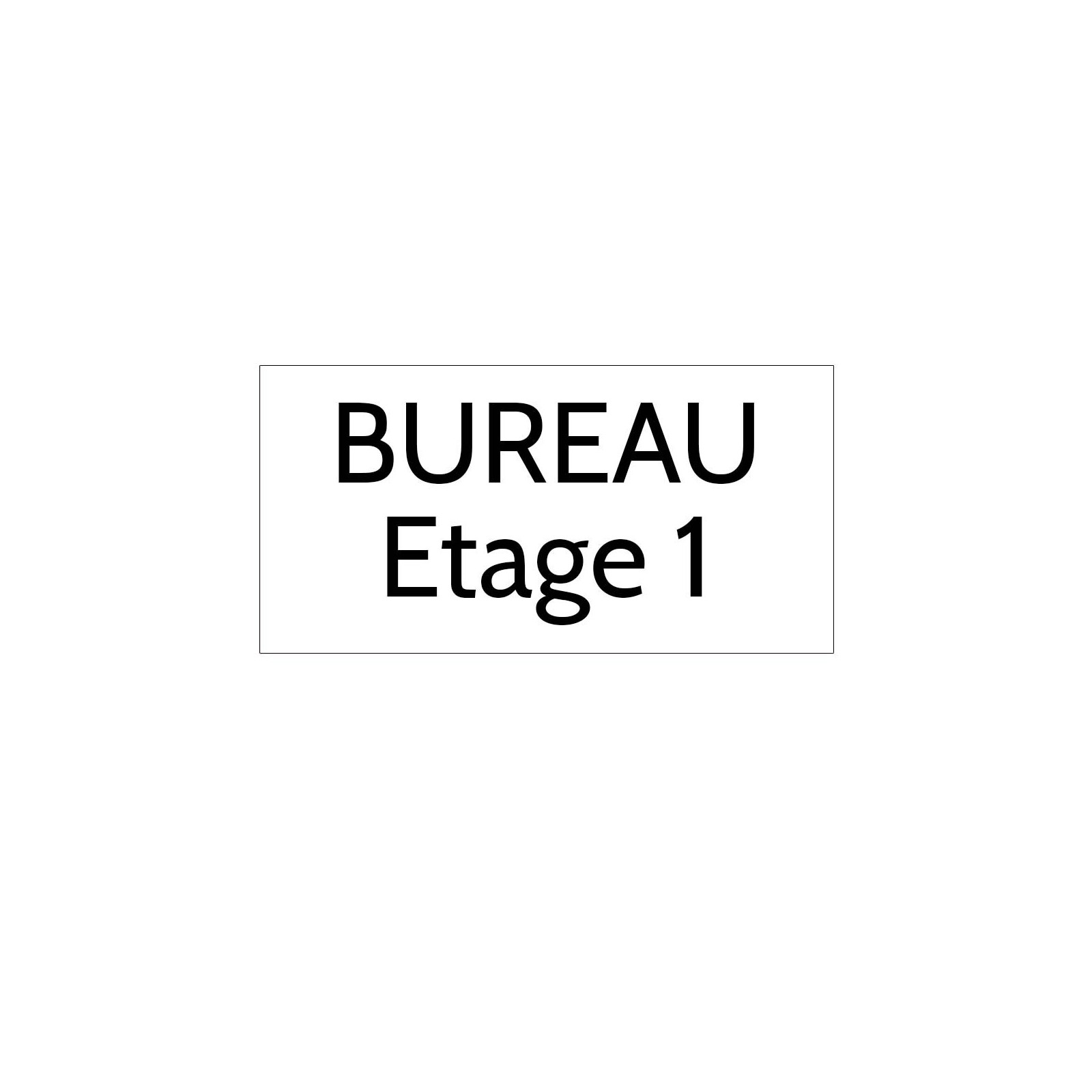 Plaque de porte gravée sur 1 à 2 lignes couleur blanche lettres noires - Format rectangle 125 x 250 mm