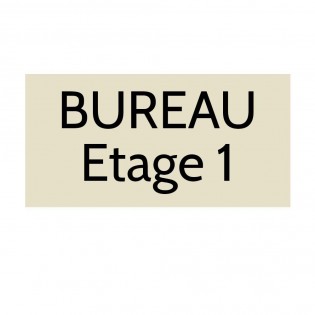 Plaque de porte gravée sur 1 à 2 lignes couleur beige lettres noires - Format rectangle 125 x 250 mm