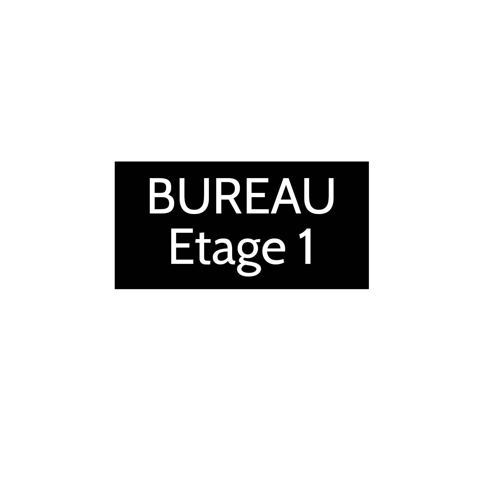 Plaque de porte gravée sur 1 à 2 lignes couleur noire lettres blanches - Format rectangle 125 x 250 mm