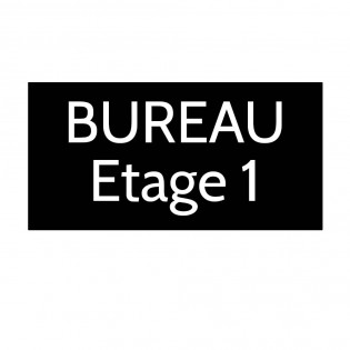 Plaque de porte gravée sur 1 à 2 lignes couleur noire lettres blanches - Format rectangle 125 x 250 mm