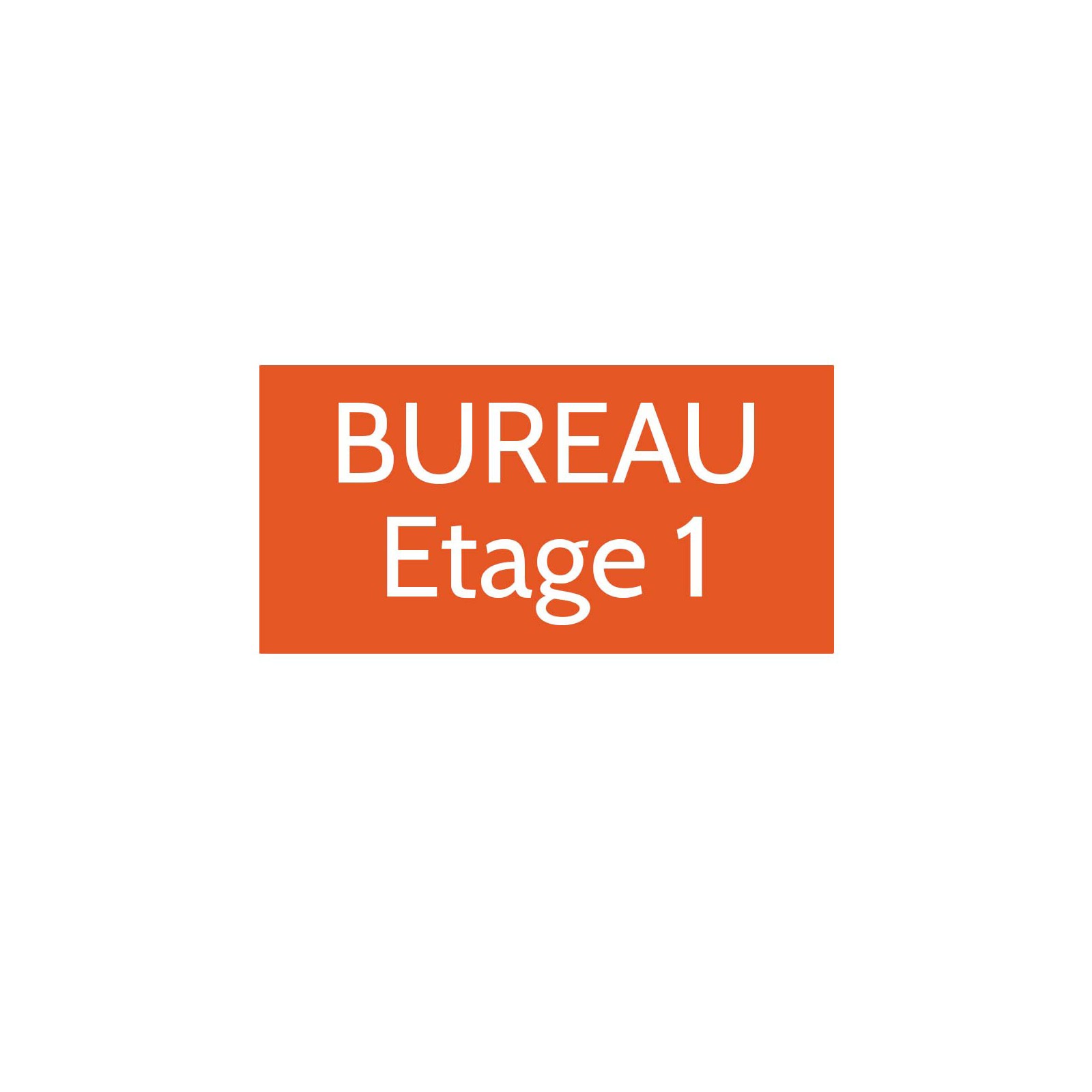 Plaque de porte gravée sur 1 à 2 lignes couleur orange lettres blanches - Format rectangle 125 x 250 mm
