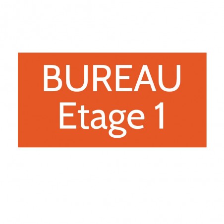 Plaque de porte gravée sur 1 à 2 lignes couleur orange lettres blanches - Format rectangle 125 x 250 mm