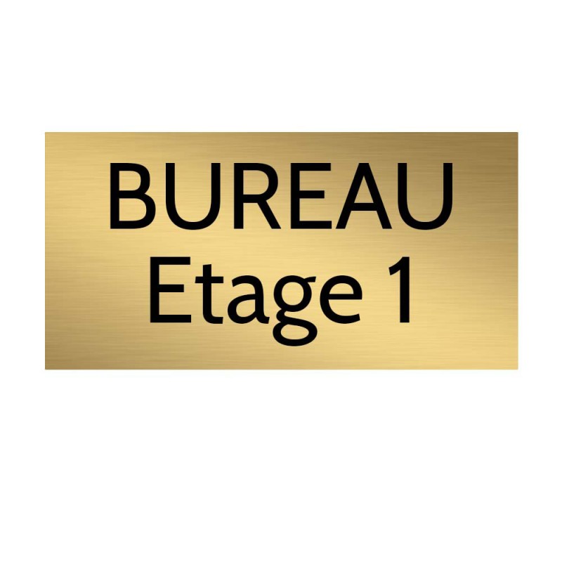 Plaque de porte gravée sur 1 à 2 lignes couleur or brossé lettres noires - Format rectangle 125 x 250 mm Plaque de porte gravée sur 1 à 2 lignes couleur or brossé lettres noires - Format rectangle 125 x 250 mm