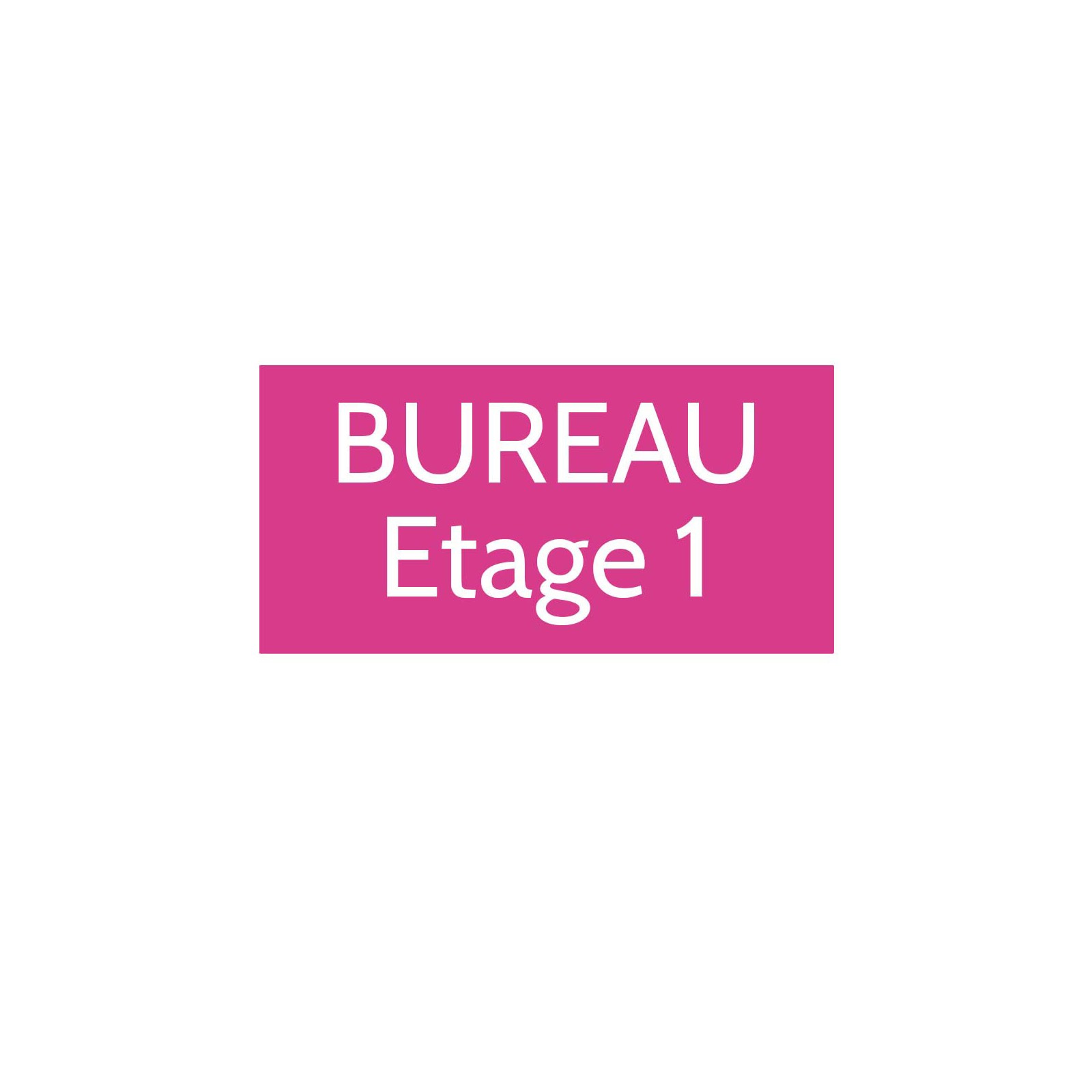 Plaque de porte gravée sur 1 à 2 lignes couleur rose lettres blanches - Format rectangle 125 x 250 mm