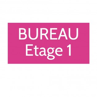Plaque de porte gravée sur 1 à 2 lignes couleur rose lettres blanches - Format rectangle 125 x 250 mm