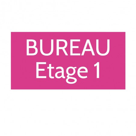Plaque de porte gravée sur 1 à 2 lignes couleur rose lettres blanches - Format rectangle 125 x 250 mm
