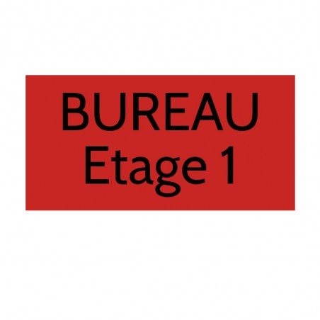 Plaque de porte gravée sur 1 à 2 lignes couleur rouge lettres noires - Format rectangle 125 x 250 mm