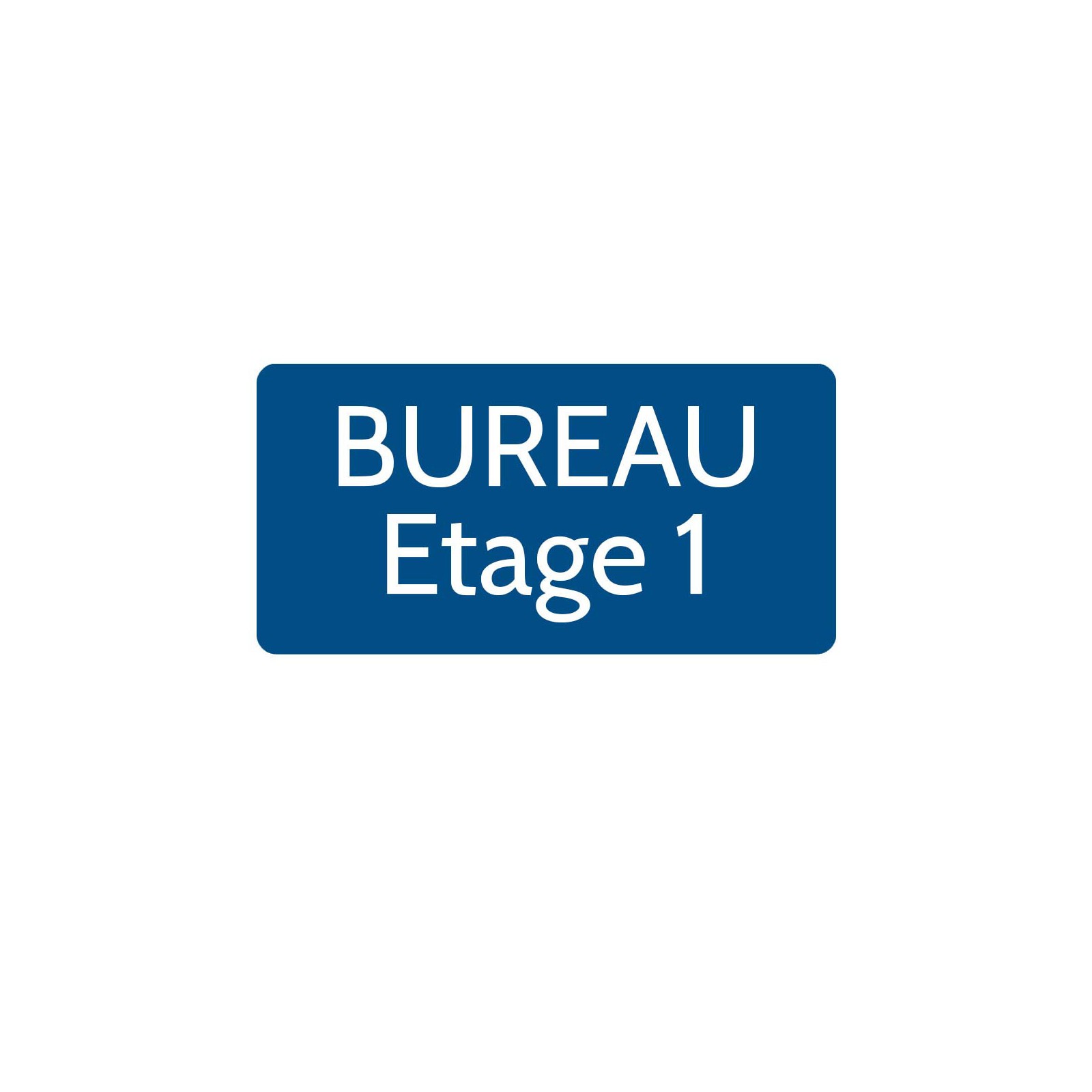 Plaque de porte gravée sur 1 à 2 lignes couleur bleue lettres blanches - Rectangle angles arrondis 125 x 250 mm