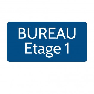 Plaque de porte gravée sur 1 à 2 lignes couleur bleue lettres blanches - Rectangle angles arrondis 125 x 250 mm