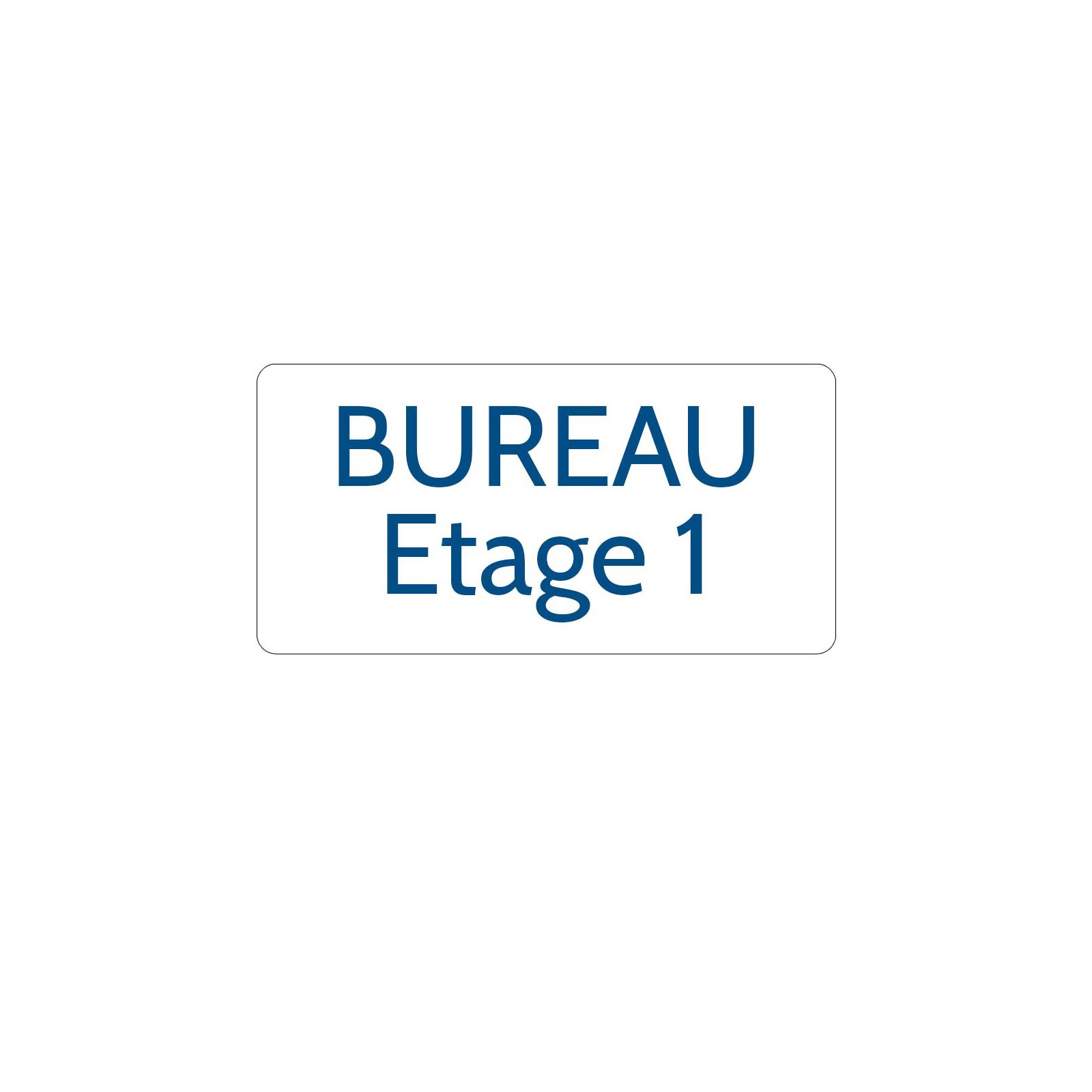 Plaque de porte gravée sur 1 à 2 lignes couleur blanche lettres bleues - Rectangle angles arrondis 125 x 250 mm