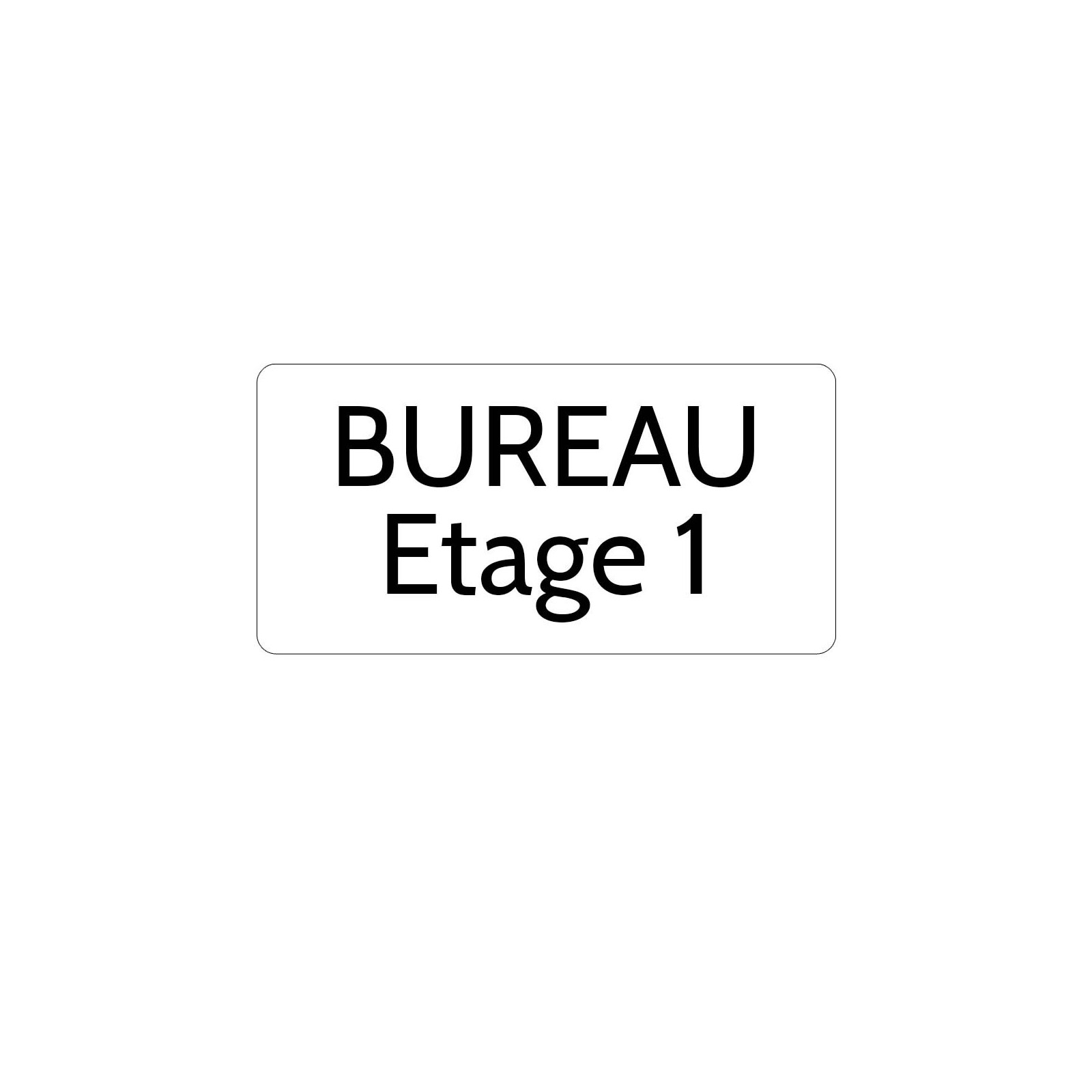 Plaque de porte gravée sur 1 à 2 lignes couleur blanche lettres noires - Rectangle angles arrondis 125 x 250 mm