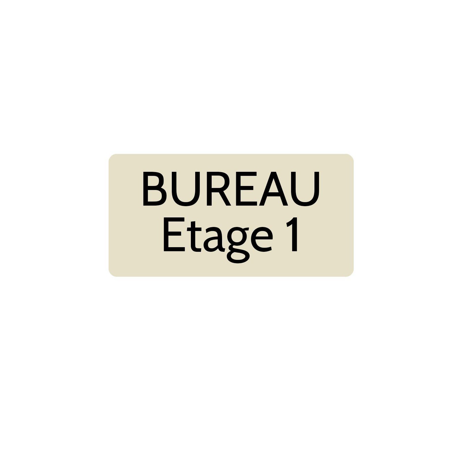 Plaque de porte gravée sur 1 à 2 lignes couleur beige lettres noires - Rectangle angles arrondis 125 x 250 mm