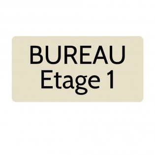 Plaque de porte gravée sur 1 à 2 lignes couleur beige lettres noires - Rectangle angles arrondis 125 x 250 mm