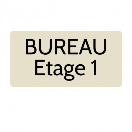 Plaque de porte gravée sur 1 à 2 lignes couleur beige lettres noires - Rectangle angles arrondis 125 x 250 mm