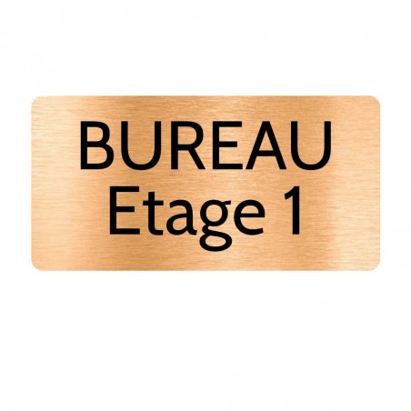 Plaque de porte gravée sur 1 à 2 lignes couleur cuivre lettres noires - Rectangle angles arrondis 125 x 250 mm
