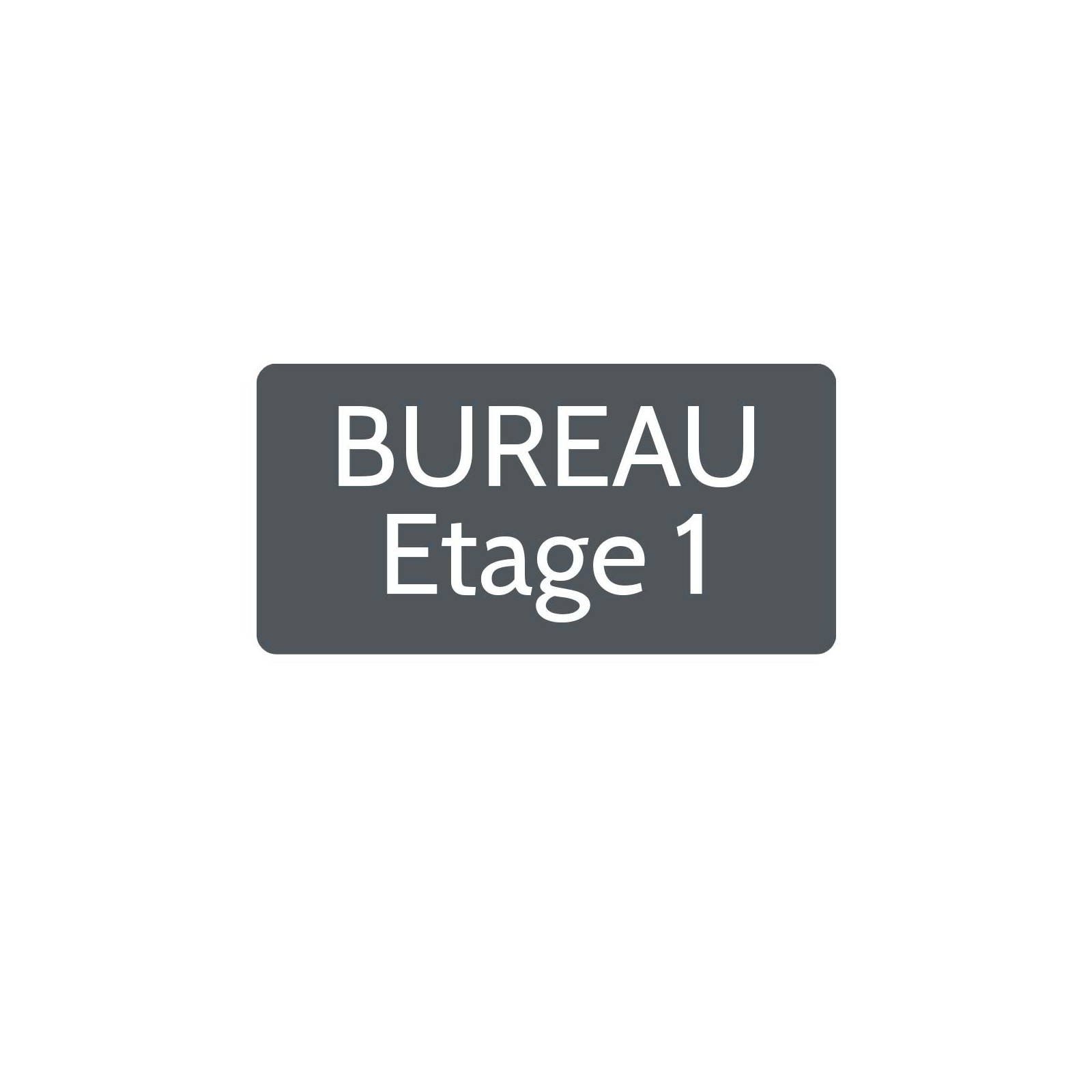 Plaque de porte gravée sur 1 à 2 lignes couleur grise lettres blanches - Rectangle angles arrondis 125 x 250 mm