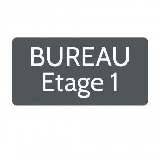 Plaque de porte gravée sur 1 à 2 lignes couleur grise lettres blanches - Rectangle angles arrondis 125 x 250 mm