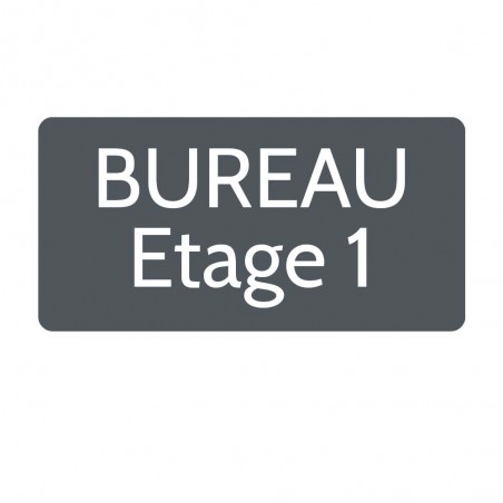 Plaque de porte gravée sur 1 à 2 lignes couleur grise lettres blanches - Rectangle angles arrondis 125 x 250 mm