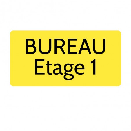 Plaque de porte gravée sur 1 à 2 lignes couleur jaune lettres noires - Rectangle angles arrondis 125 x 250 mm