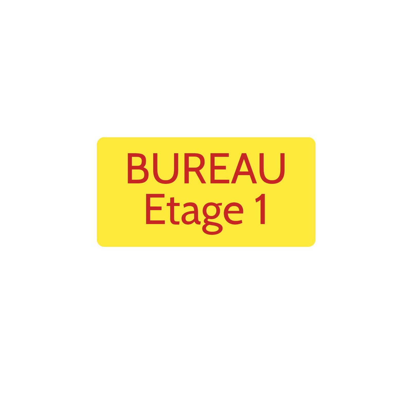 Plaque de porte gravée sur 1 à 2 lignes couleur Jaune lettres rouges - Rectangle angles arrondis 125 x 250 mm