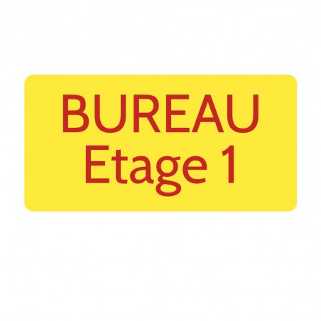 Plaque de porte gravée sur 1 à 2 lignes couleur Jaune lettres rouges - Rectangle angles arrondis 125 x 250 mm