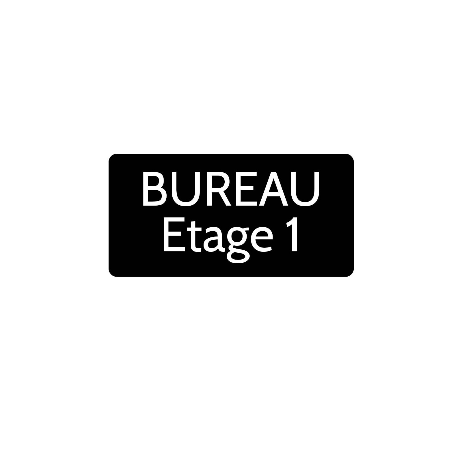 Plaque de porte gravée sur 1 à 2 lignes couleur noire lettres blanches - Rectangle angles arrondis 125 x 250 mm