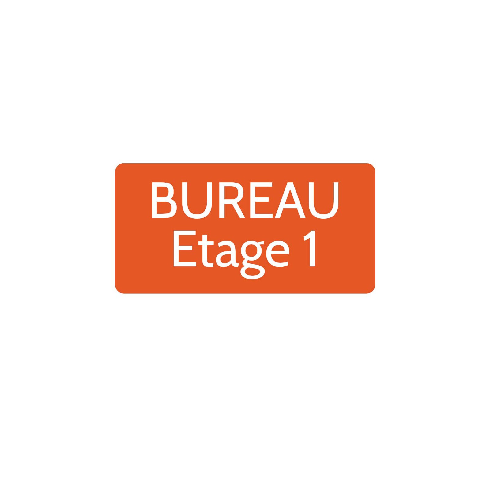 Plaque de porte gravée sur 1 à 2 lignes couleur orange lettres blanches - Rectangle angles arrondis 125 x 250 mm