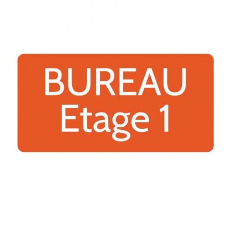 Plaque de porte gravée sur 1 à 2 lignes couleur orange lettres blanches - Rectangle angles arrondis 125 x 250 mm