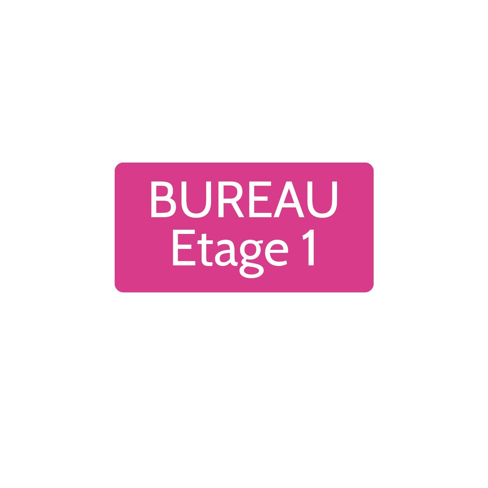 Plaque de porte gravée sur 1 à 2 lignes couleur rose lettres blanches - Rectangle angles arrondis 125 x 250 mm