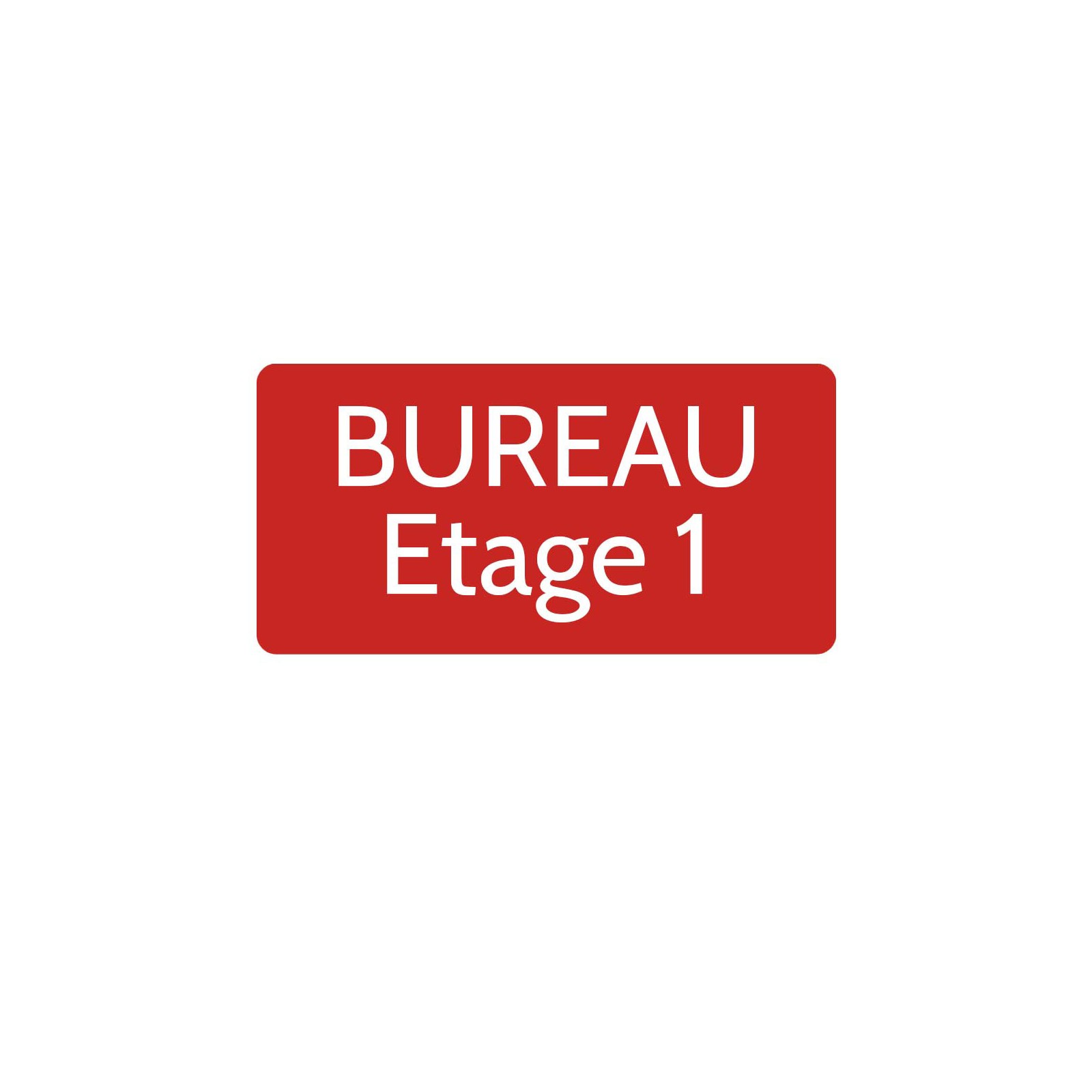 Plaque de porte gravée sur 1 à 2 lignes couleur rouge lettres blanches - Rectangle angles arrondis 125 x 250 mm