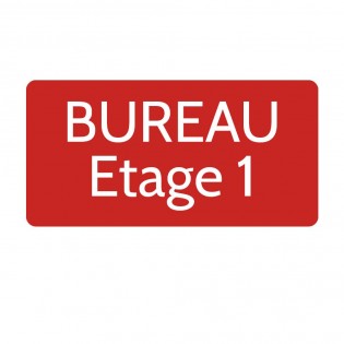 Plaque de porte gravée sur 1 à 2 lignes couleur rouge lettres blanches - Rectangle angles arrondis 125 x 250 mm