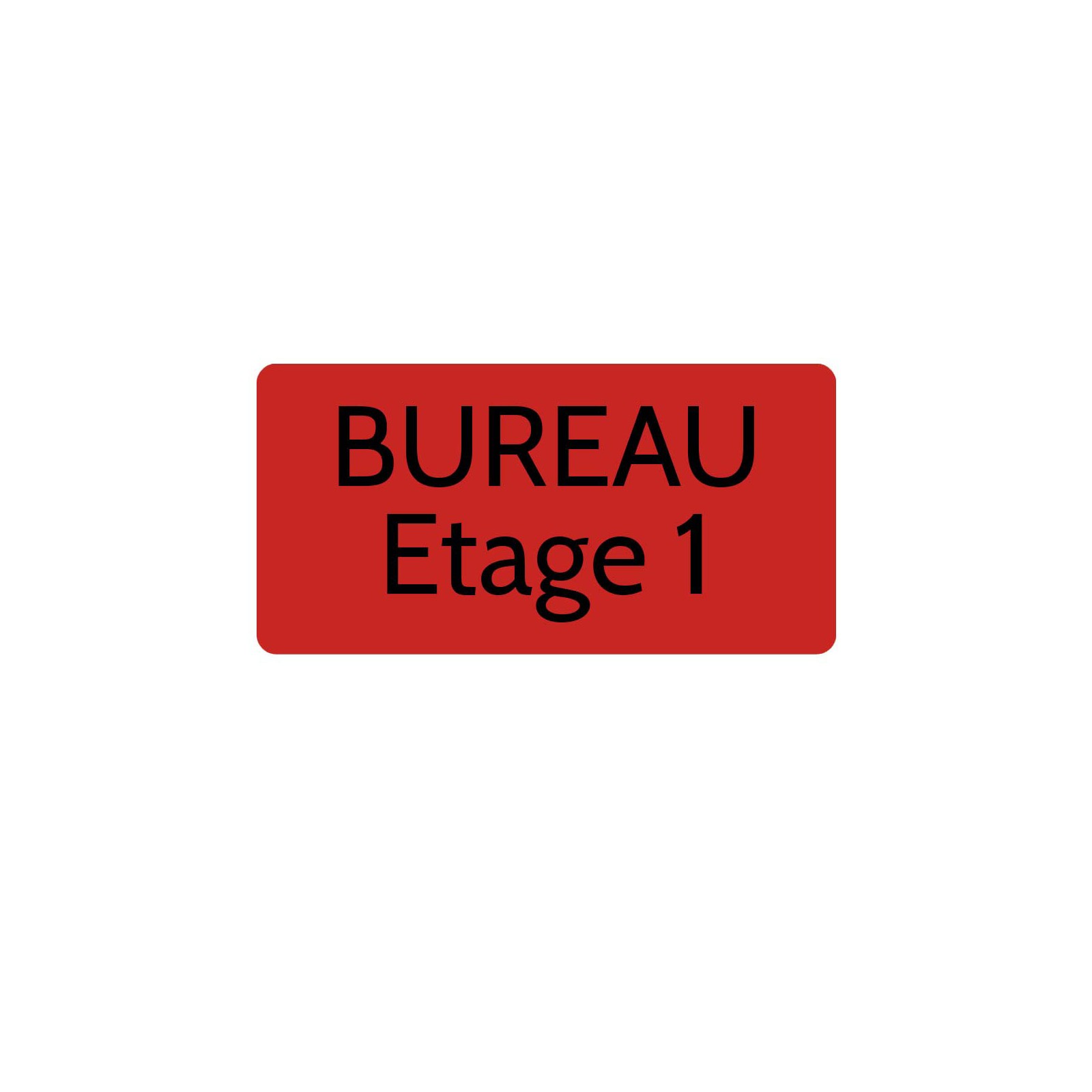 Plaque de porte gravée sur 1 à 2 lignes couleur rouge lettres noires - Rectangle angles arrondis 125 x 250 mm
