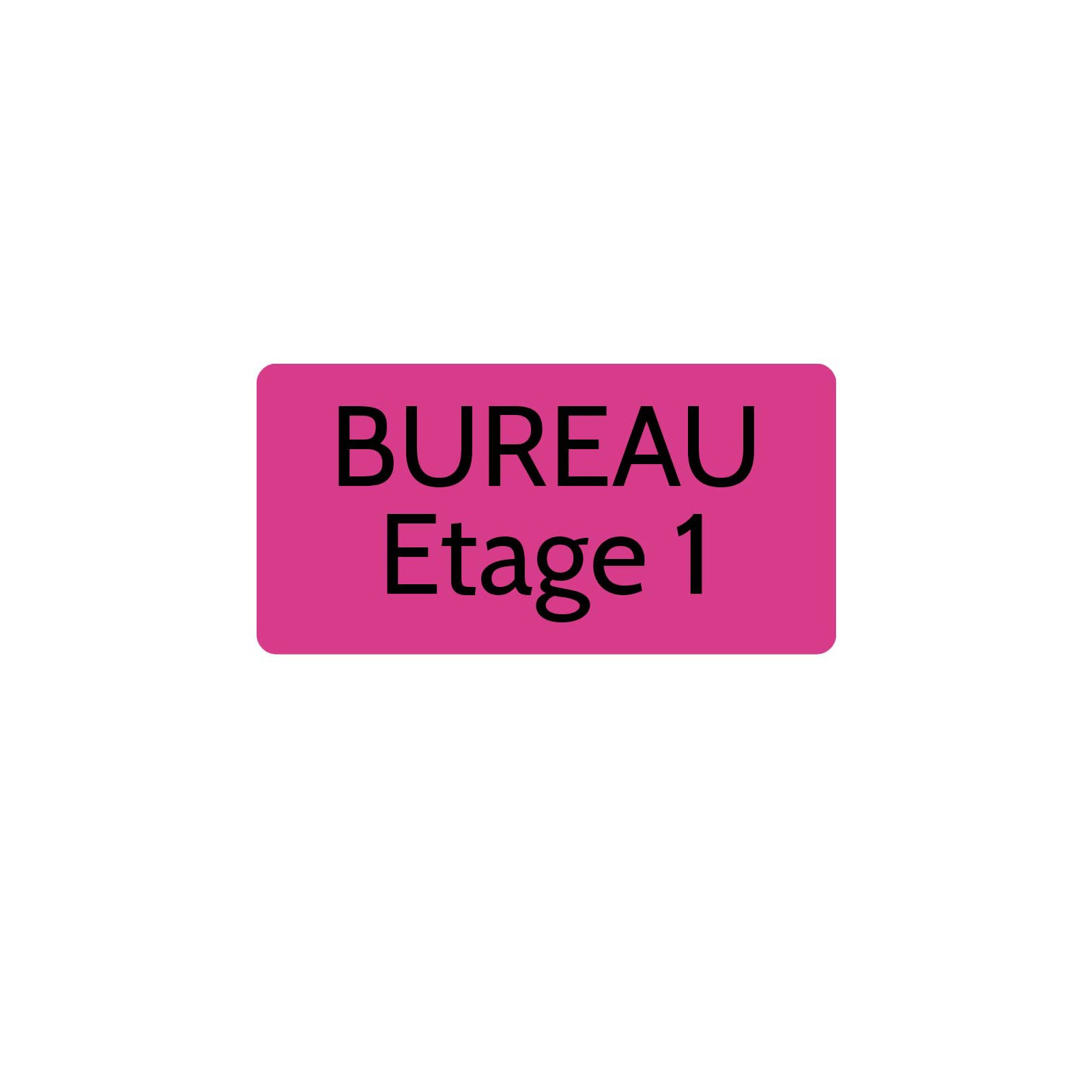 Plaque de porte gravée sur 1 à 2 lignes couleur rose lettres noires - Rectangle angles arrondis 125 x 250 mm