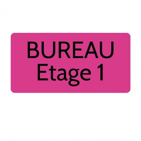 Plaque de porte gravée sur 1 à 2 lignes couleur rose lettres noires - Rectangle angles arrondis 125 x 250 mm