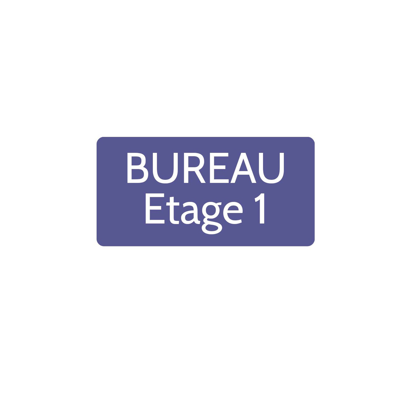 Plaque de porte gravée sur 1 à 2 lignes couleur violette lettres blanches - Rectangle angles arrondis 125 x 250 mm