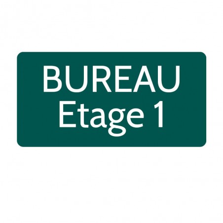 Plaque de porte gravée sur 1 à 2 lignes vert foncé lettres blanches - Rectangle angles arrondis 125 x 250 mm