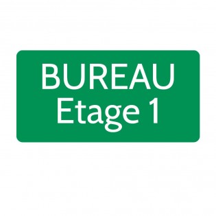 Plaque de porte gravée sur 1 à 2 lignes vert clair lettres blanches - Rectangle angles arrondis 125 x 250 mm